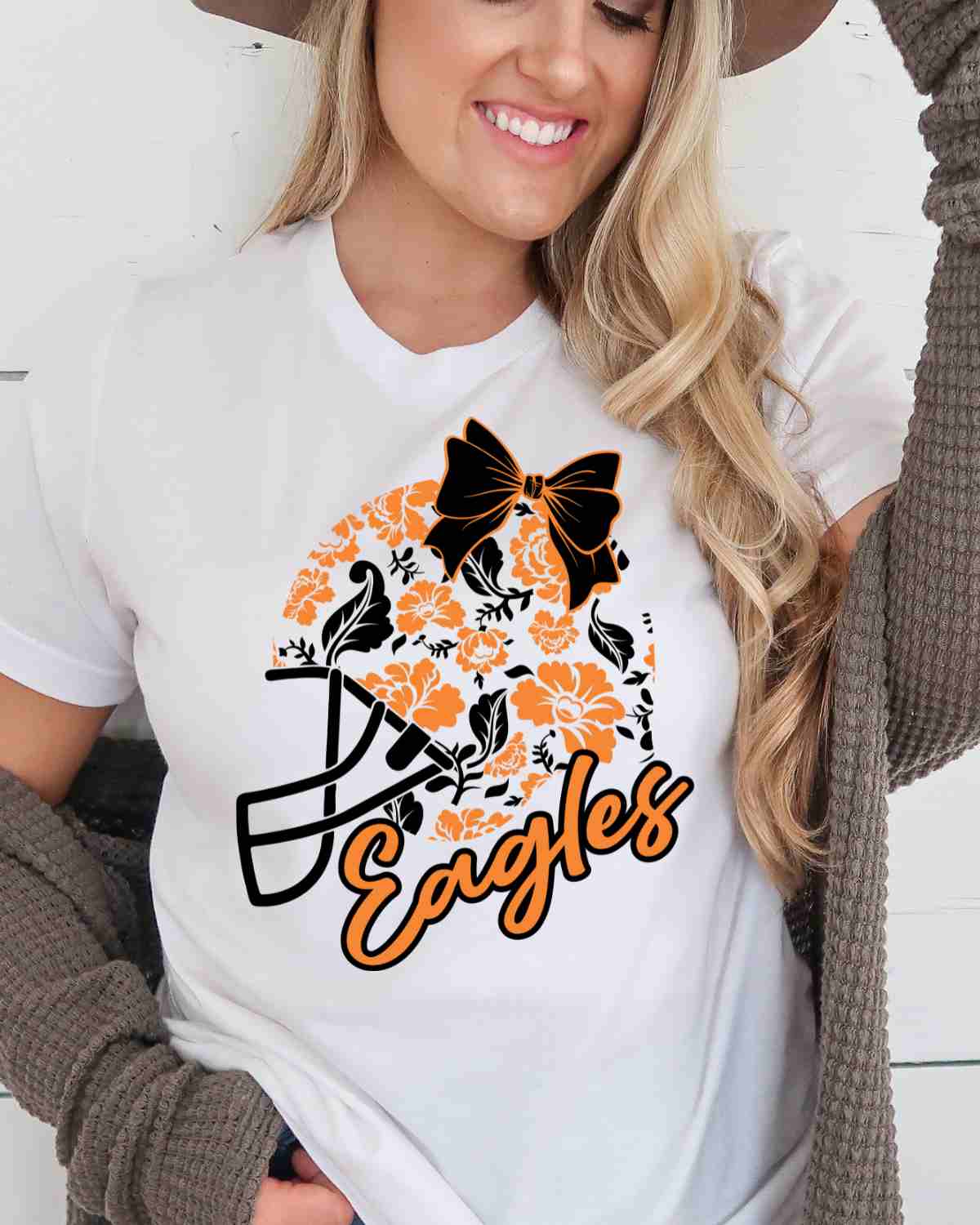 Eagles Floral Football Helmet DTF Transfer