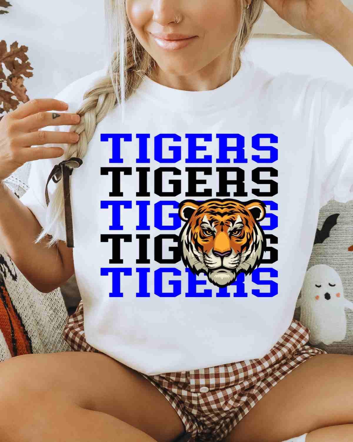 Tigers Repeat Logo DTF Transfer - Rustic Grace Heat Transfer Company