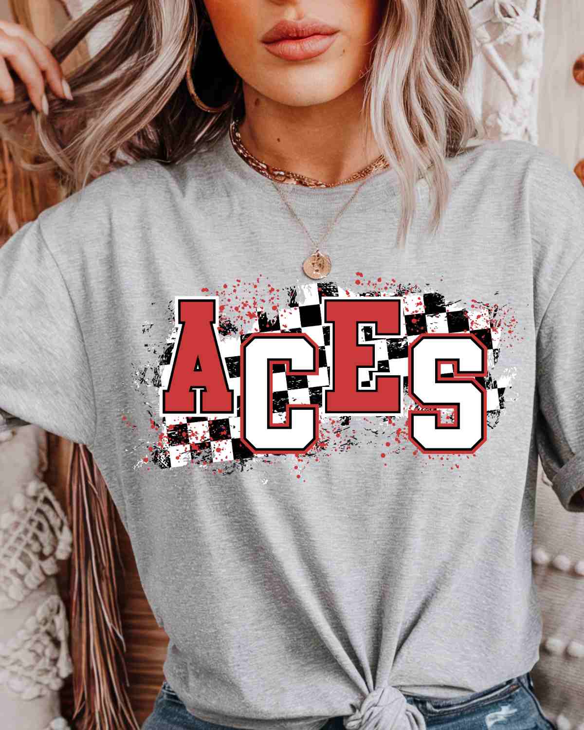 Aces Checkered Swash DTF Transfer