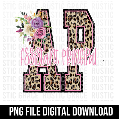 Assistant Principal Leopard Floral Digital Download