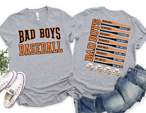 Bad Boys Baseball Team Bats DTF Transfer