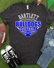 Bartlett Bulldogs Football with Lines DTF Transfer