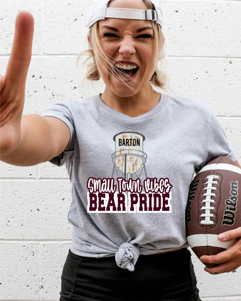 Small Town Vibes & Barton Bear Pride DTF Transfer