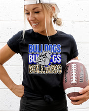 Bulldogs Repeating Mascot Logo DTF Transfer