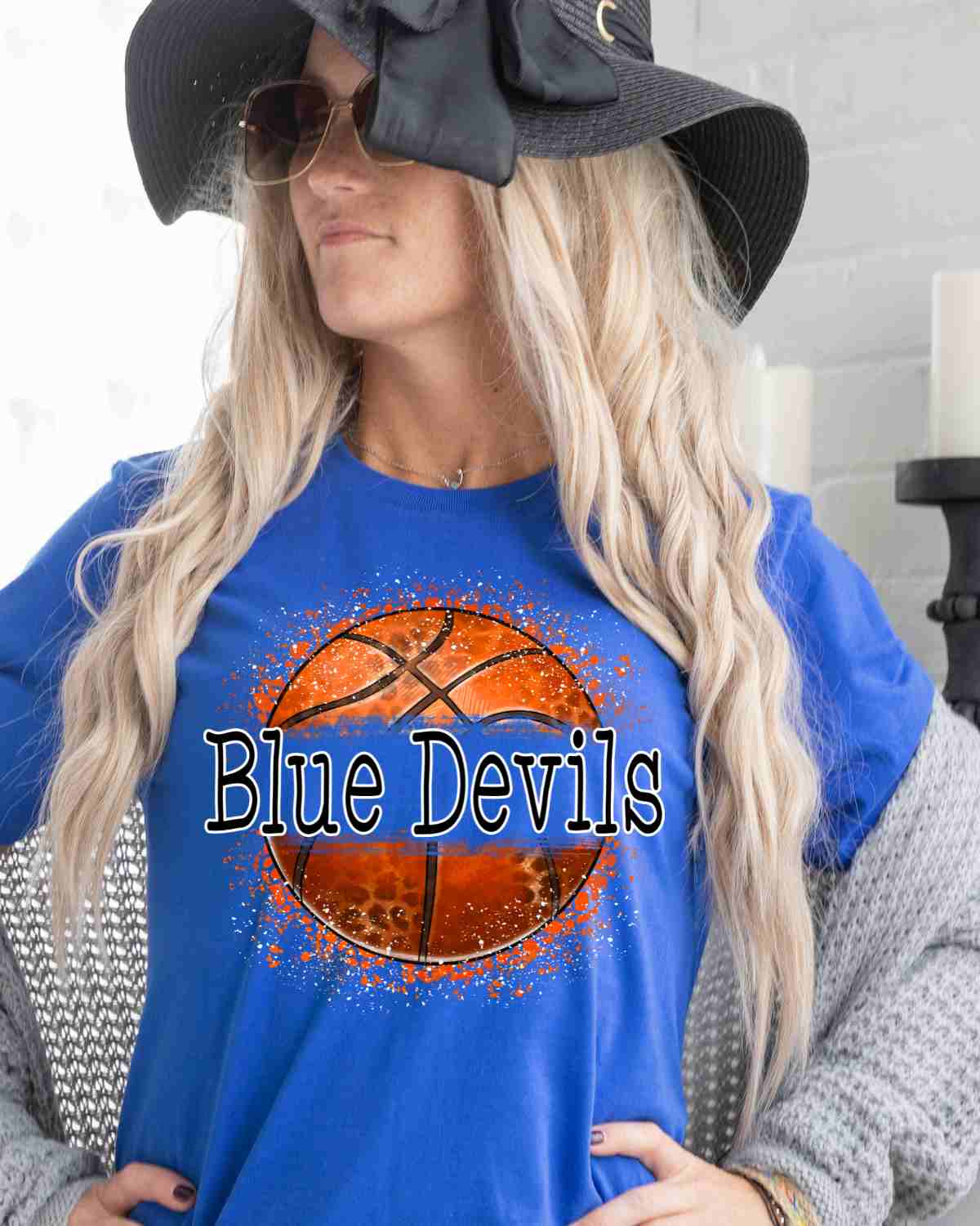 Blue Devils Basketball Leopard Splatter DTF Transfer