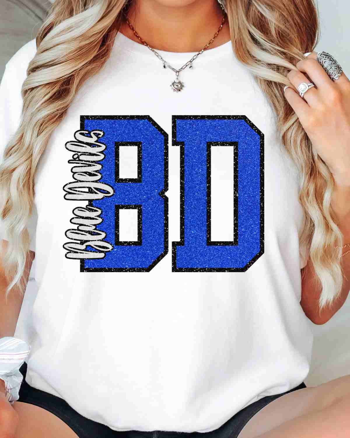 Blue Devils Glitter Letter DTF Transfer