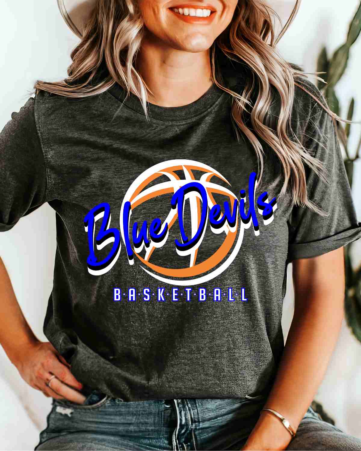 Blue Devils Basketball Outline DTF Transfer