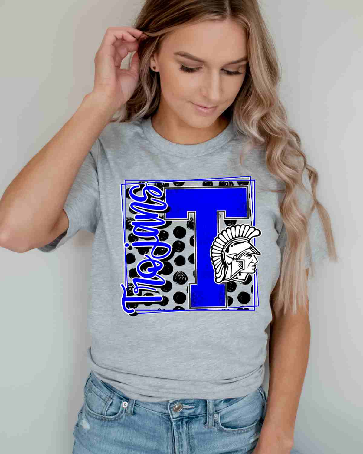 Trojans Square Polka Dots DTF Transfer - Rustic Grace Heat Transfer Company