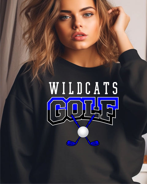 Wildcats Golf Crossed Clubs DTF Transfer
