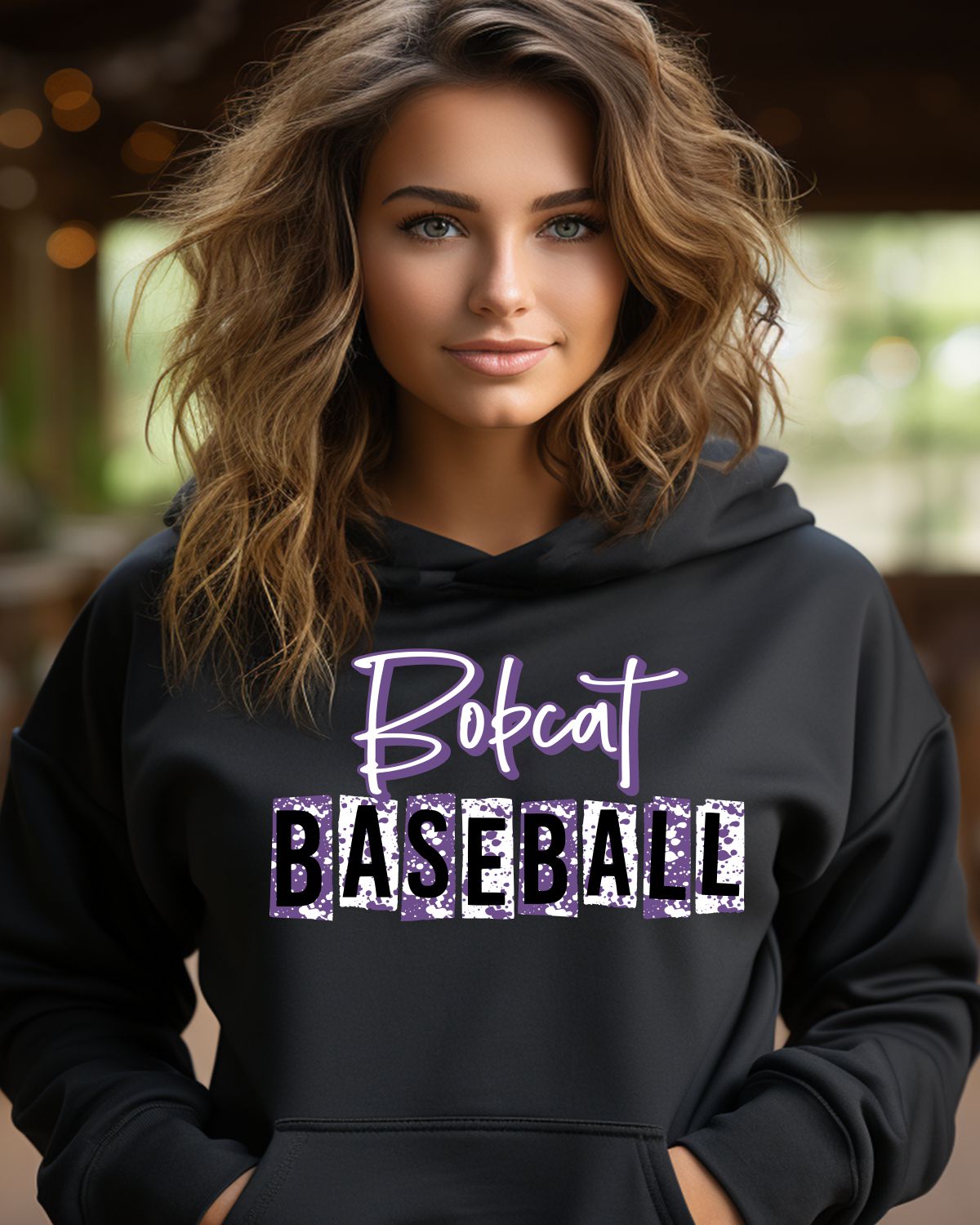 Colorfu Bobcat Lettering Bobcats Baseball Grunge Lettering DTF Transfer