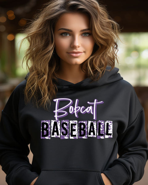 Bobcat Baseball Grunge Lettering DTF Transfer