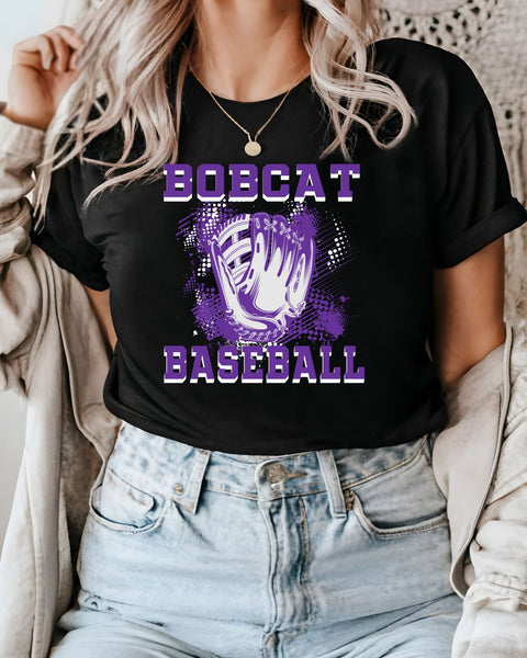 Bobcat Baseball Grunge Glove DTF Transfer