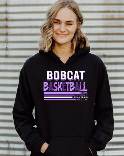 Bobcats Basketball with Stripes DTF Transfer