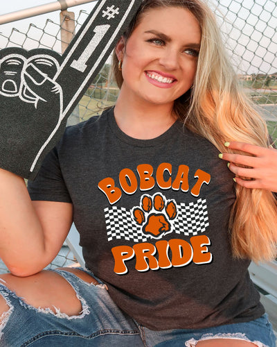 Bobcat Pride Checkered Banner DTF Transfer