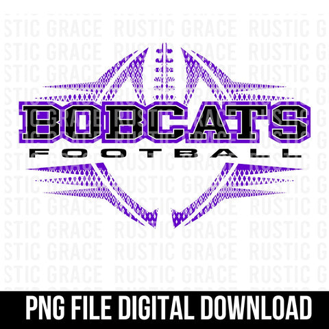 Bobcats Football Halftone Digital Download