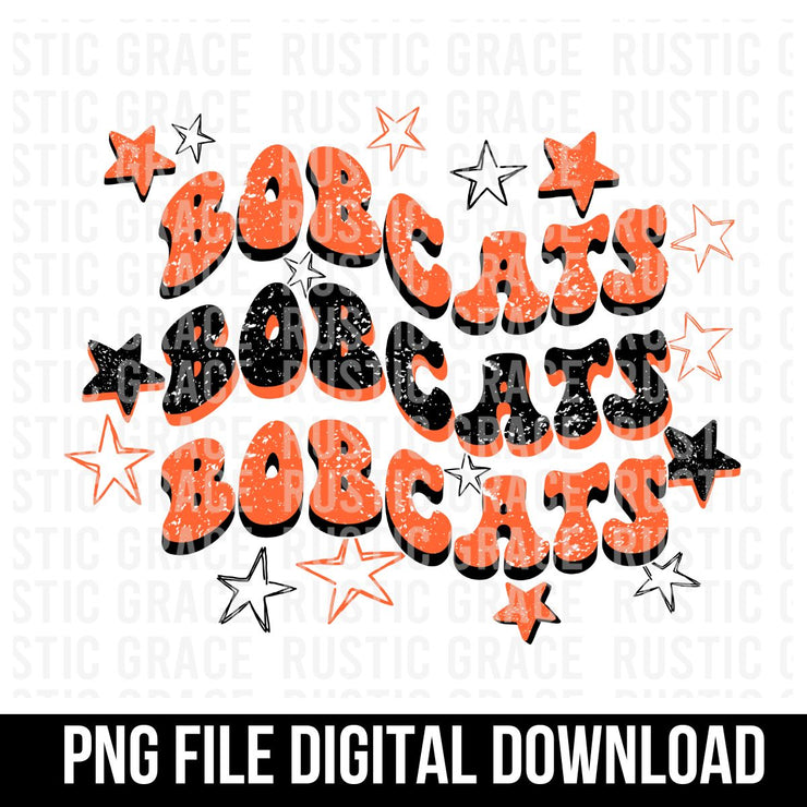 Bobcats Retro Stars Digital Download