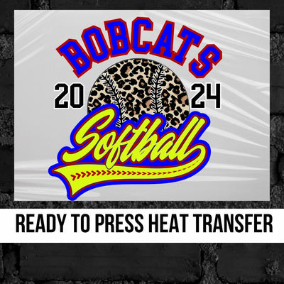 Bobcats Leopard Softball 2024 DTF Transfer