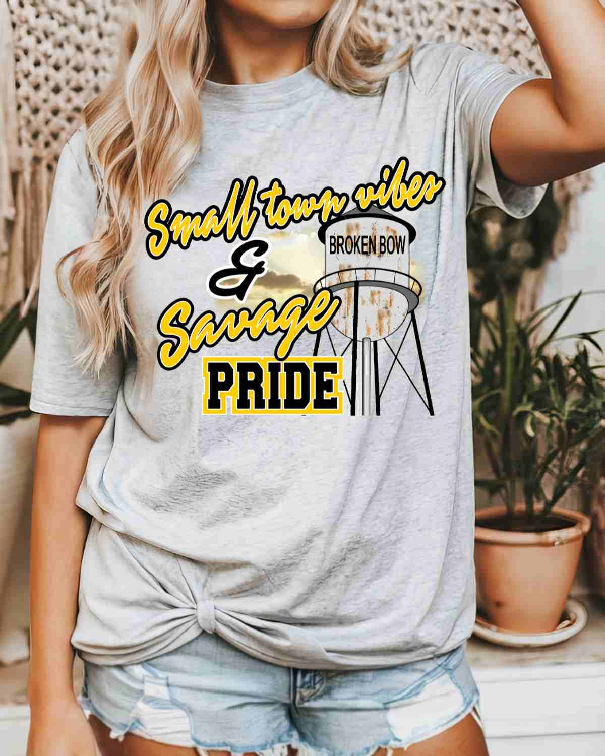 Small Town Vibes & Broken Bow Savage Pride DTF Transfer