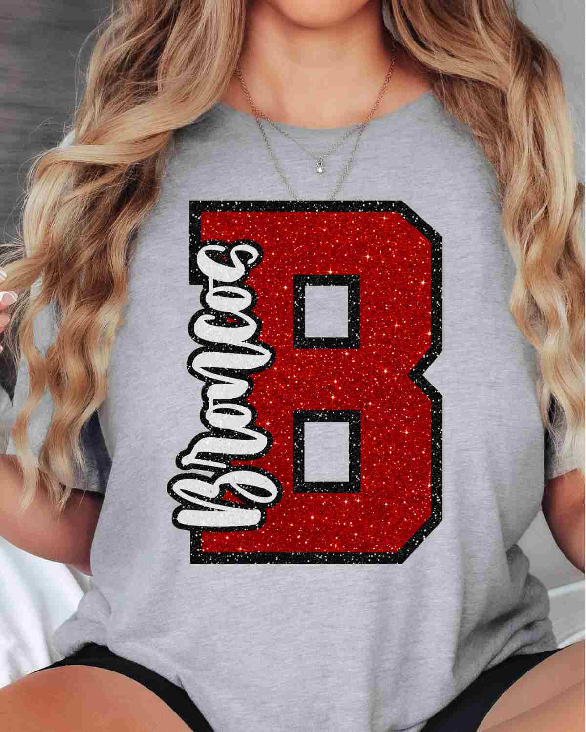 Broncos Glitter Letter DTF Transfer