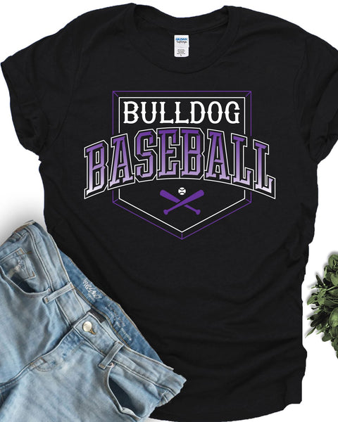Bulldog Baseball Home Plate DTF Transfer