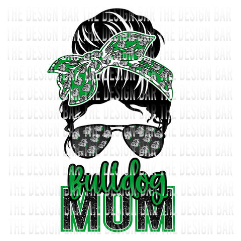 Bulldog Mom Messy Bun Digital Download
