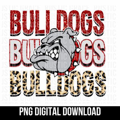 Bulldogs Repeating with Mascot Logo Digital Download