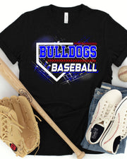 Bulldogs Baseball Grunge Plate DTF Transfer