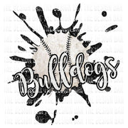Bulldogs Baseball Splatter Digital Download