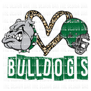 Bulldogs Heart Football Digital Download