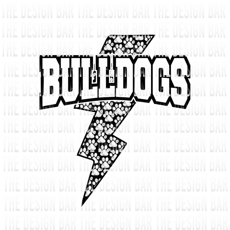Bulldogs Lightening Bolt Digital Download
