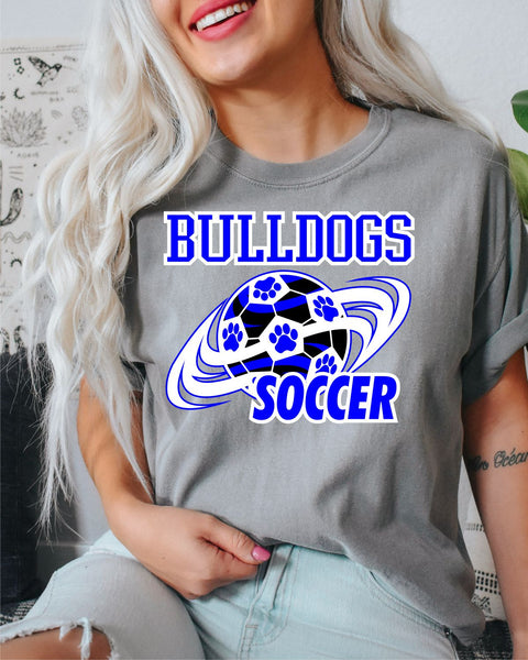 Bulldogs Soccer Swirl Prints DTF Transfer