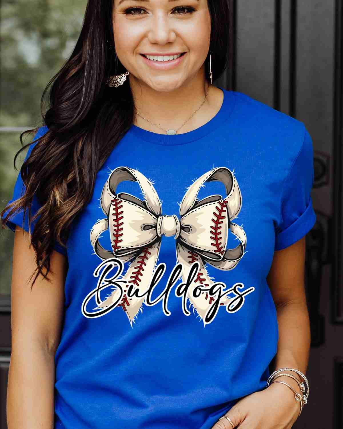 Bulldogs Baseball Coquette Bow DTF Transfer - Rustic Grace Heat Transfer Company