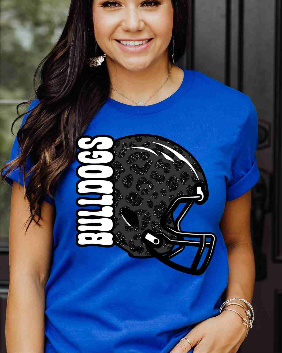 Bulldogs Leopard Football Helmet DTF Transfer