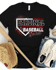 Cardinal Baseball Grunge Plate DTF Transfer