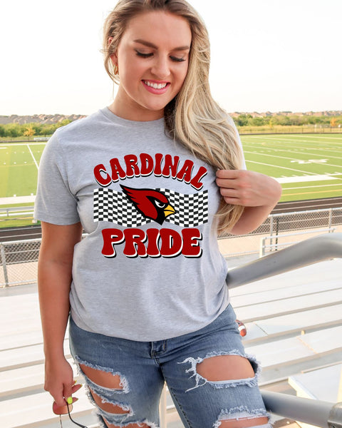 Cardinal Pride Checkered Banner DTF Transfer
