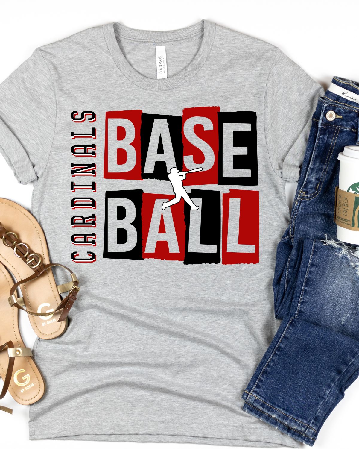 Cardinals Baseball Grunge Letters DTF Transfer