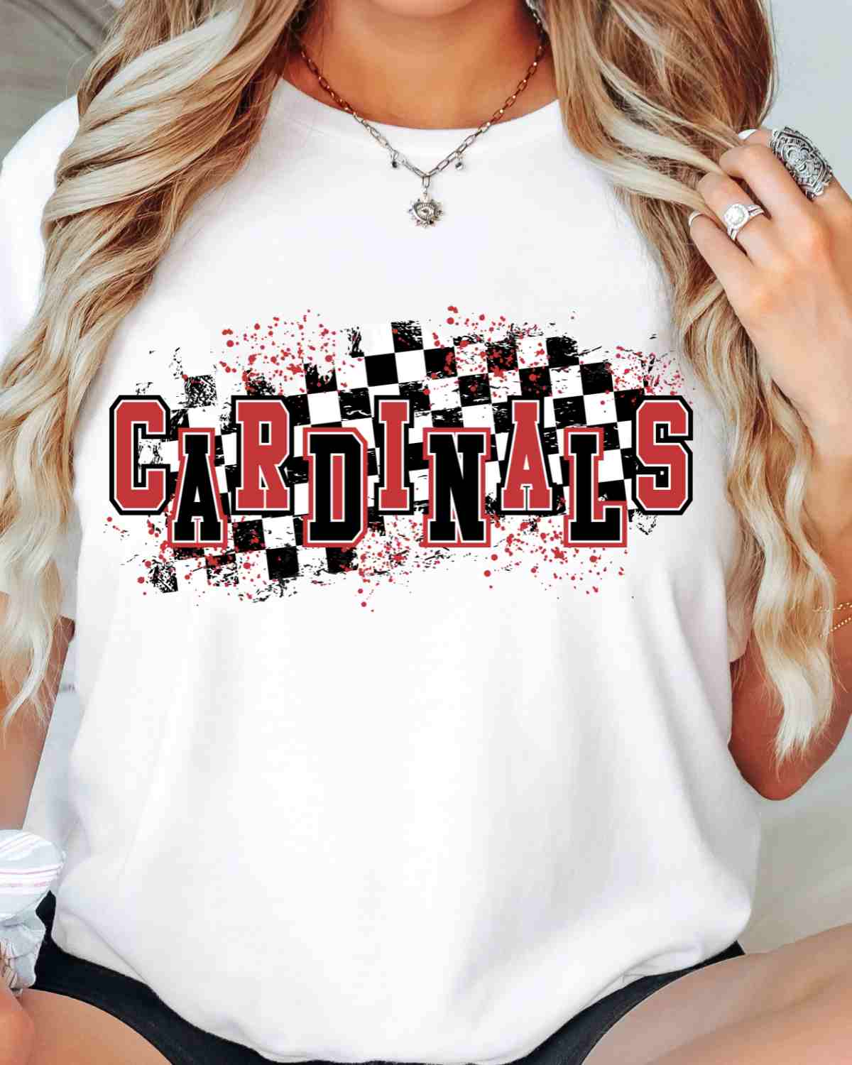 Cardinals Checkered Swash DTF Transfer