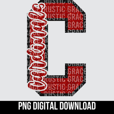 Cardinals Glitter Letter Digital Download
