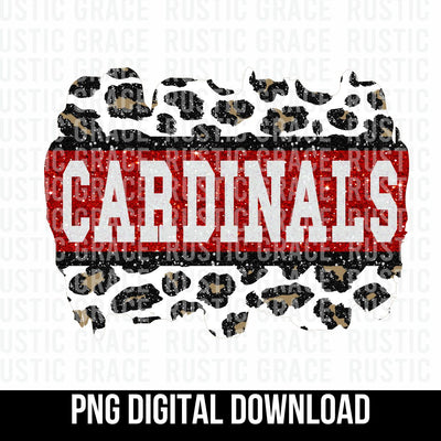 Cardinals Leopard Glitter Swash Digital Download