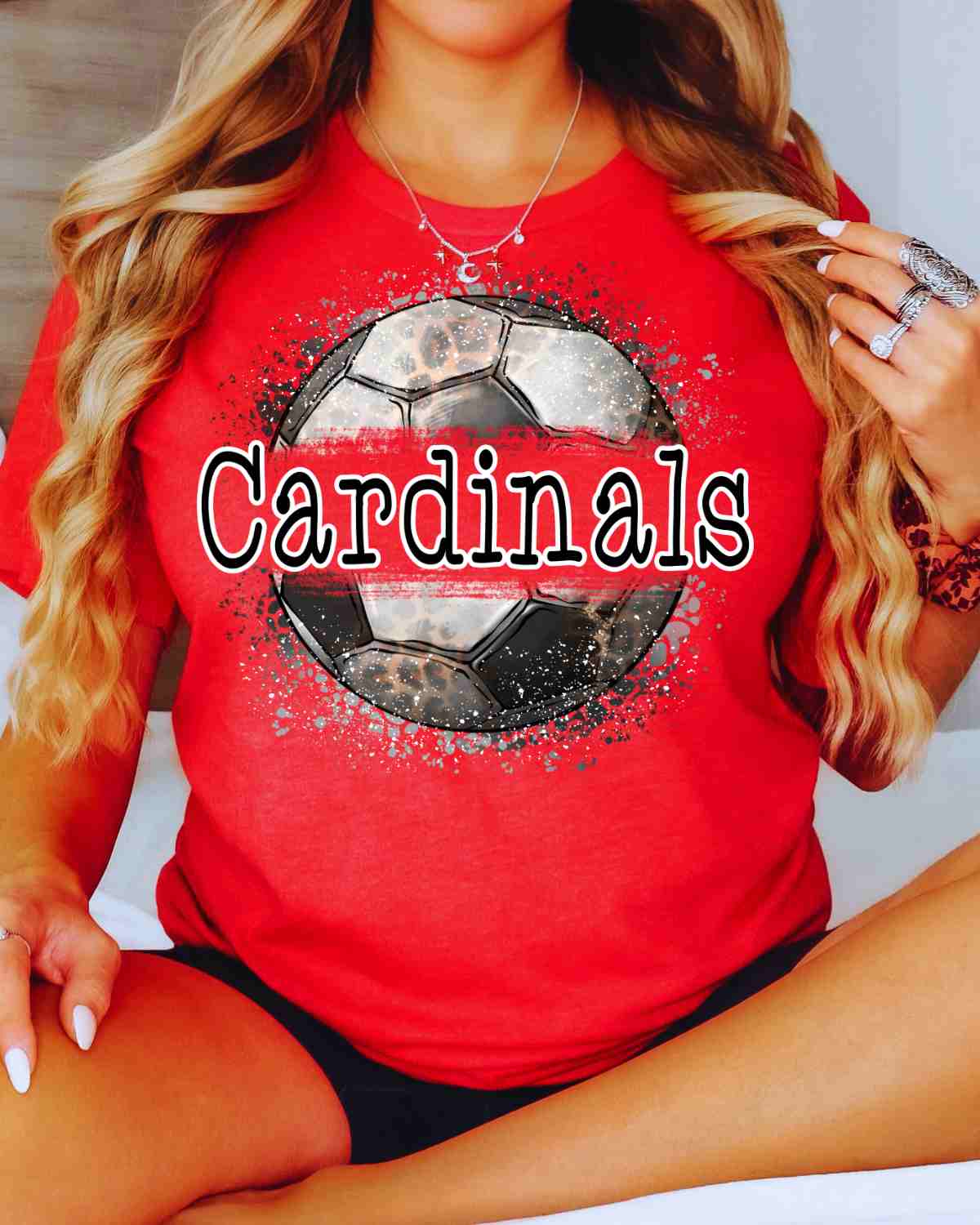 Cardinals Soccer Leopard Splatter DTF Transfer