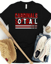 Cardinals Softball with Lines DTF Transfer