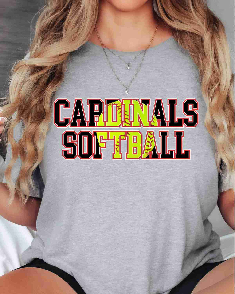 Rustic Softball Cardinals Softball Words DTF Transfer
