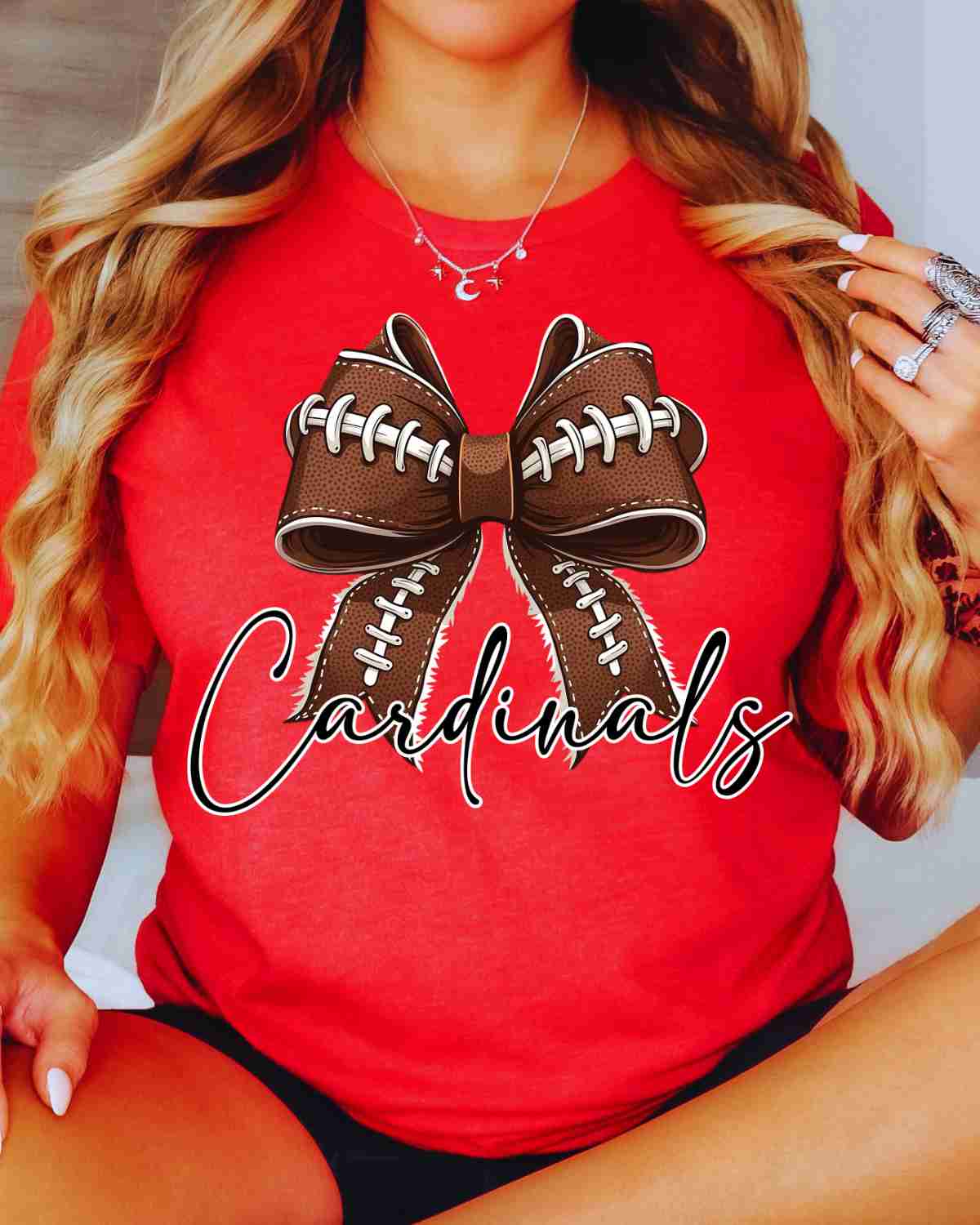 Cardinals Football Coquette Bow DTF Transfer