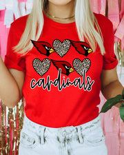 Cardinals Hearts Logos DTF Transfer