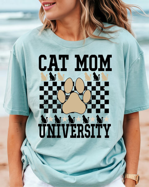 Cat Mom University DTF Transfer