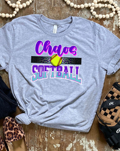 Chaos Softball with Dots DTF Transfer