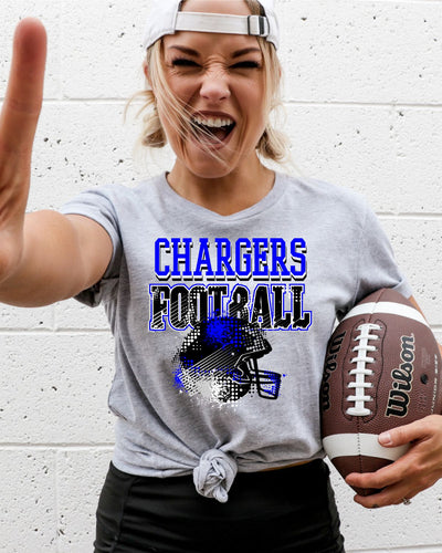 Chargers Football Helmet Grunge DTF Transfer