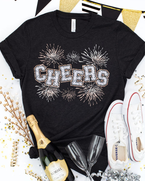 Cheers Letters with Fireworks DTF Transfer