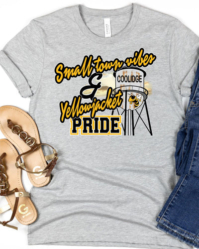 Small Town Vibes & Coolidge YellowJacket Pride DTF Transfer