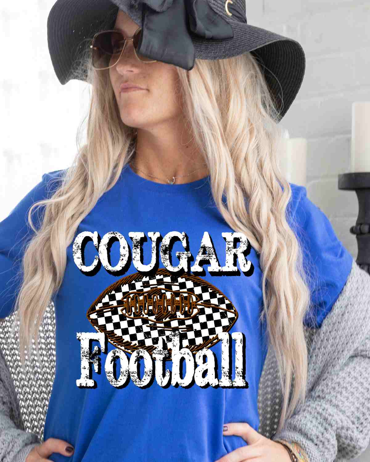 Cougar Football Checkered DTF Transfer